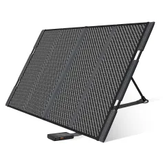 [EU/USA直販] Foursun 18V 100W（150Wピーク）ポータブルソーラーパネル、発電所用、折りたたみ式シングル、IP67防水、独立サポートロッド、ソーラー発電機、パワーバンク、12Vカーバッテリー用