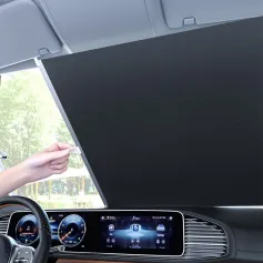 Car Retractable Sunshade Sun Protection Heat Insulation Curtain Foldable Front Windshield Window Shading Cover
