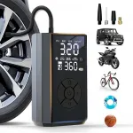 Portable Cordless Electric Air Compressor Pump with LED Emergency Light USB Rechargeable Fits for Car Tires Bicycles and Sports Balls