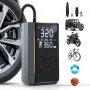 Portable Cordless Electric Air Compressor Pump with LED Emergency Light USB Rechargeable Fits for Car Tires Bicycles and Sports Balls