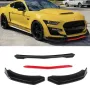 Car Front Bumper Lip Spoiler Glossy Universal Black Red ABS Easy Installation Improves Aerodynamics Stylish Design
