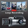 3 inch IPS Screen 3-Channel Driving Recorder 1080P HD 360° Rotation Dash Cam Without / With WiFi Loop Recording