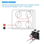 4 In 1 12V Marine Switch Panel Dual PD30W QC18W Car USB Port Aluminum Charger Lighted 150W Car Socket Blue LED Voltmeter and Rocker Switch