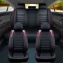 5 Seats Universal Car Seat Covers Deluxe PU Leather Seat Cushion Full Set Cover