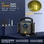 Portable Car Tire Inflator Pump 150PSI Digital Tyre Inflator Air Compressor Auto Stop Preset Pressure LCD Display Air Inflator Pump with SOS LED Light Tyre Pressure Gauge