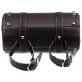 Motorcycle Front Fork Tool Saddle Bag Pouch Saddlebags Luggage Leather Barrel Dark Brown