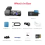 AZDOME M301 Ultra HD WiFi Dash Cam 2K+720P 2 Channel Dual Dash Cam With WiFi GPS Smart Voice Control Front & Rear Dual Lenses