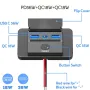 3 Port Car Charger Socket Multiple Device Charging 12V RV USB Outlet 72W Dual USB C 36W and Dual QC 3.0 18W Port for Car Bus RV Truck