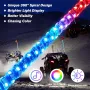 3ft / 4ft / 5ft LED Whip Lights Antenna Flag Pole Quick Release Base For ATV RGB AU UTV