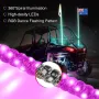 3ft / 4ft / 5ft LED Whip Lights Antenna Flag Pole Quick Release Base For ATV RGB AU UTV