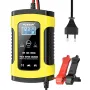 FOXSUR 12V 5A Motorcycle Car Pulse Repair Charger with LCD Display Intelligent Car Battery Charger for Calcium Gel and AGM Wet Batteries Yellow