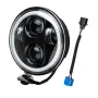 5.75'' 75W 6000K DRL Amber Halo Angle Eyes Projector LED Round Headlights Low/High Beam Turn signal Light