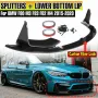 För BMW F80 M3 F83 F82 M4 Kolfiber Look Främre Stötfångarläppar Spoilerskydd