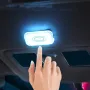 Lampu Sentuhan LED Lampu Dalaman Kereta Tanpa Wayar Mini Lampu Baca Siling Bumbung Auto untuk Kotak Penyimpanan Batang Kaki Pintu Pengecasan USB