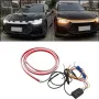 12V Universal Kap Mobil Lampu Hias Kuning Putih Dinamis LED Siang Hari Lampu Strip Lampu Depan Mobil Strip Pindai