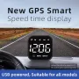 Car HUD Head-up Display Car GPS Universal Multi-function Speedometer Compass HD Smart Display USB Rechargeable