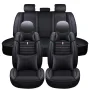 5 Seats Universal Car Seat Covers Deluxe PU Leather Seat Cushion Full Set Cover
