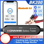 KONNWEI BK100 BK200 Bluetooth 5.0 Car Motorcycle Truck Battery Tester 6V/12V/24V Battery Analyzer 100-2000 CCA Charging Cranking Test Tools