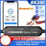 KONNWEI BK100 BK200 Bluetooth 5.0 Car Motorcycle Truck Battery Tester 6V/12V/24V Battery Analyzer 100-2000 CCA Charging Cranking Test Tools