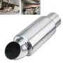 Chrome 2.5\ Stainless Steel Car Resonator Polished Bent Muffler Exhaust Pipe
