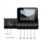 3 Lens Car Dash Cam Front Inside Rear Lens Car Driving Recorder HD 1080P Rear Camera Night Vision Dual-Angle Car DVR Driving Video Recorder