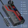 Inverter Mobil 12V ke 110V 24V ke 220V Konverter Mobil Truk Multifungsi 200W Soket Pengisian Daya Mobil Tampilan Digital Cerdas