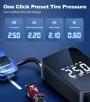 Cordless Tire Inflator Portable Air Compressor Electric Air Pump Power Bank Digital Cordless with Emergency LED Light Faster Inflation for Car Motorcycle Bicycle Ball