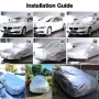 190T Car Cover Indoor Outdoor Snow Sun UV Snow Dust Resistant Protection Universal