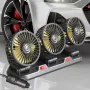 5V/12V Three-Head Car Fan Cooling Air Small Portable 2 Speeds Electric Fans with Parking Number Plate For Truck Vehicle Ship Van