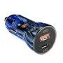 Pengisi Daya Mobil TUERBB CC01 Pengisian Cepat PD 30W QC4.0 USB dengan Lampu LED Biru untuk iPhone 14 13 Pro Max