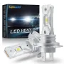 2 X Non-Fan H7 12V Car LED Headlight Bulb 6000K White Light LED Bulbs 1:1 Mini Headlight 18000LM CSP LED Chip IP67 Waterproof