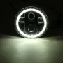 5.75'' 75W 6000K DRL Amber Halo Angle Eyes Projector LED Round Headlights Low/High Beam Turn signal Light
