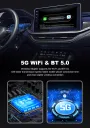 2-in-1 Wireless CarPlay Android Auto Box CP/AA Adapter 5G Wifi & BT 5.0 Support Mobile Phones Vehicles