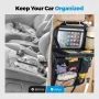 Tsumbay 2pcs Foldable Car Seat Back Storage Bag with Pockets and Tray Oxford Cloth Set