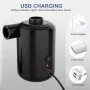 3600mAh Mini Inflator Pump Electric Air Pump with 4 Nozzles Inflator Deflator USB Rechargeable Small Pump for Air Mattress Camping Bed Pool Toys