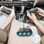 120W Car Charger Adapter 7 in 1 4 USB 3 Socket Splitter Charge Independent Switches DC Outlet Voltage Display With Compass