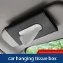 Car Sun Visor Tissue Box Chair Back Sunroof Car Napkin Box Hanging PU Leather Automotive Interior Tissue Box