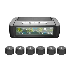 Tire Pressure Monitor System 6-Wheel Solar RV Tire Pressure Monitoring Supports Atmospheric Pressure Tire Pressure Monitoring System