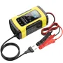 FOXSUR 12V 5A Motorcycle Car Pulse Repair Charger with LCD Display Intelligent Car Battery Charger for Calcium Gel and AGM Wet Batteries Yellow