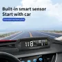 Tachimetro digitale GPS universale ad energia solare per auto, display HUD wireless, mph, KM/H, tachimetro, tempo, velocità, allarme, temperatura, altitudine