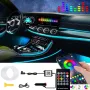 Strisce luminose a LED RGB 1 in 1 da 2 m, per interni auto, con controllo tramite app, lampada decorativa per cruscotto a LED al neon.