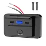 3 Port Car Charger Socket Multiple Device Charging 12V RV USB Outlet 72W Dual USB C 36W and Dual QC 3.0 18W Port for Car Bus RV Truck