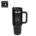 Hooked On Wood 1200ML 40oz Hot Cold Water Bottle Cup 304 Stainless Steel Travel Coffee Mug Water Bottle Insulated Ice Beverages Cup