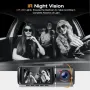 J06 Car DVR 3 Channel HD 1080P 3Lens Inside Vehicle Dash Cam Three Way Camera DVR Recorder Video Registrator Dashcam Camcorder