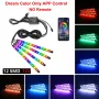 72LED One For Four Car Interior Ambient Foot Strip Light Backlight Remote App Music Control RGB Decorative Lamps