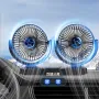 5V USB Double-headed/Single-headed Car Fan 360° Rotation 3 Speeds Low Noise Double Independent Switch
