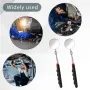 Extend 7-1/4\ to 30\ 360° Retractable Extension Rod Mirror Telescopic Inspection Detection lens Silver Pocket Clip Car Tools