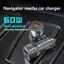 60W Car Charger Super Fast Charging Car Charger For Apple And Huawei Mobile Phones USB+Type C Dual Port Output