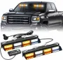 Front/Rear Windshield Interior Emergency Driving Strobe Light Safety Flashing Warning Danger Split Light Strip with Suction Cup for Construction Vehicles Truck
