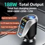 Soket Pengisi Daya Cepat QC Mobil OZIO 66W+PD 20W 12V-24V untuk Semua Model Mobil